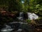 Ponikly vodopad waterfall in Jeseniky mountains in Czech republic