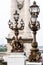 Pont Alexandre III Bridge & x28;Lamp post details& x29; in the morning fog