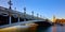 Pont Alexandre III bridge and Seine River at sunset panoramic. Paris, France