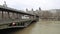 Pont de Bir-Hakeim and swollen river Seine embankments overflow flooding in Paris