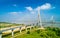 The Pont de Normandie, a road bridge across the Seine linking Le Havre to Honfleur in Normandy, France