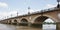 Pont de Pierre in Bordeaux view from boat springtime