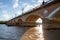 Pont de Pierre stone arch bridge in city center Bordeaux town in france