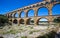 Pont du Gard, a part of Roman aqueduct in southern France near Nimes, South France.