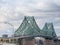 Pont Jacques Cartier bridge taken in Longueuil in the direction of Montreal, in Quebec, Canada