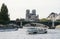 Pont Sully bridge spans the river Seine beyond river traffic in Paris