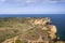 Ponta da Piedade and Canavial Beach. Portuguese southern golden coast cliffs. Aerial view in Lagos in Algarve, Portugal