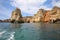 Ponta da Piedade with eroded rock formations and natural arches. Lagos