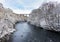 Pontcysyllte Aqueduct near Llangollen in Wales with snow