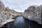 Pontcysyllte Aqueduct near Llangollen in Wales with snow