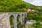 Ponte Canale Canale bridge on Rio Torbido Torbido stream  on the historical aqueduct of Genoa, Italy