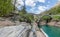 Ponte dei Salti old roman pedestrian bridge blue sky verzasca lavertezzo ticino