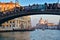 Ponte dell` Accademia Bridge of the Accademia with Santa Maria della Salute and Grand Canal, Venice, Italy