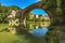 Ponte della Concordia, Roman bridge and river Metauro. Fossombrone, Marche, Italy