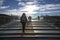 Ponte della Costituzione meaning Constitution Bridge over Grand Canal designed by Santiago Calatrava. People onthesteps -