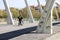 Ponte della Musica, a modern white steel bridge in the heart of