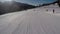 Ponte di Legno, Tonale, Ital. Alpine skiing footage, ski helmet point of view. Downhill from the ski slopes