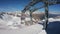Ponte di Legno, Tonale, Italy. Fantastic view of the new cableway Paradiso that reaches the summit of the glacier Presena. End of