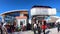 Ponte di Legno, Tonale, Italy. Skiers and tourists at the arrival of the Paradiso cableway. Holiday time. Winter season