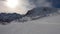 Ponte di Legno, Tonale, Italy. Skiing on the slopes in a wonderful day. POV from the skier. Point of view from the ski helmet