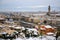 Ponte Vecchio or Old Bridge Florence Italy with snow panorama Tuscany