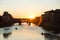 `Ponte Vecchio` is the oldest bridge in Florence, located at the bottom of the Arno river.