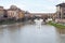 Ponte Vecchio over Arno River in autmun evening