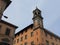 Pontedera, Tuscany, Italy, Palazzo Pretorio in the square-piazza Curtatone,view.