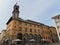 Pontedera, Tuscany, Italy, Palazzo Pretorio in the square-piazza Curtatone,view.