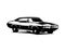 Pontiac gto judge car vector design silhouette. isolated white background view from side.