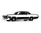 Pontiac GTO Judge silhouette. legendary muscle car vector design of 1969. isolated white background view from side.