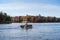 Pontoon Boat in the fall