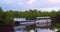 Pontoon Boat on a lake reveal