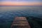 Pontoon bridge at the sunset - Dardanelles Strait. Seascape