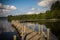 Pontoon on the lake of settons in morvan