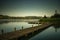 Pontoon at Llangors Lake, Brecon Beacons