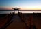 The pontoon of Marennes beach one evening