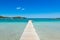 Pontoon in the turquoise water of Rondinara beach in Corsica I