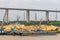 Pontoons at Phuoc Khanh bridge on Long Tau River, Phuoc Khanh, Vietnam