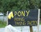 Pony riding sign