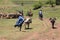 Pony trekking in Lesotho near Semonkong.