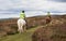 Pony trekking on Long Mynd, Shropshire Hills, UK