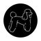 Poodle color line icon. Dog breed.