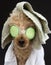 Poodle In Cucumber Mask and Towel