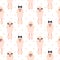 Poodle cute pink dog girlish seamless vector polkadot pattern.