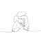 Poodle dog breed, companion dog one line art. Continuous line drawing of friend, dog, doggy, friendship, care, pet