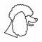 Poodle dog icon, outline style