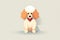 Poodle Dog, Minimalist Style, White Background Cartoonish, Flat Illustration.. Generative AI