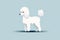 Poodle Dog, Minimalist Style, White Background Cartoonish, Flat Illustration. Logo. Generative AI