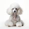 Poodle Dog Sitting On White Surface - Keith Carter Style